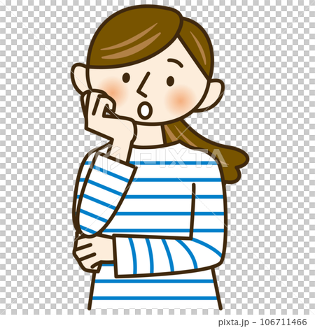 困った表情をする女性 困った表情をする女性 106711466