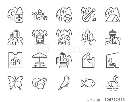 Park icon set. It included public garden, nature, natural and more icons. Editable Vector Stroke. Park icon set. It included public garden, nature, natural and more icons. Editable Vector Stroke. 106712436