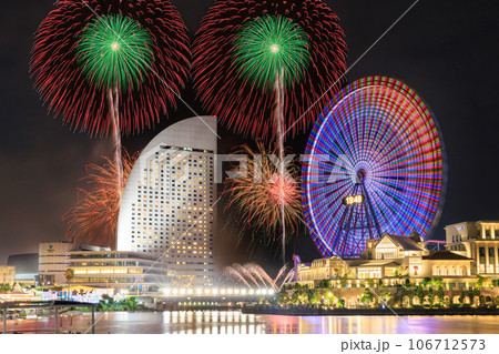 横浜_みなとみらいスマートフェスティバルの花火大会絶景 横浜_みなとみらいスマートフェスティバルの花火大会絶景 106712573