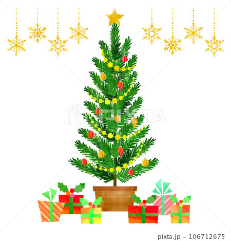 クリスマスツリーとプレゼント 106712675