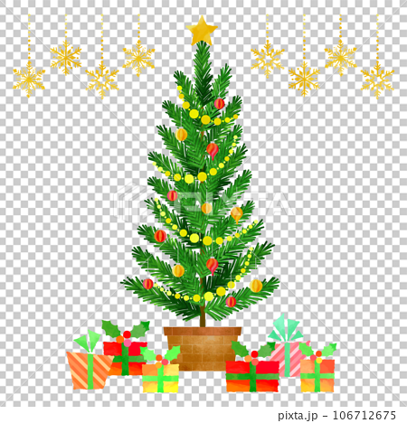 クリスマスツリーとプレゼント 106712675