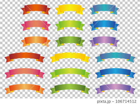 Shiny simple ribbon set_arched 106714512