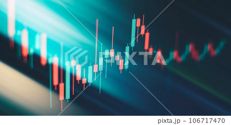 graph hologram on table with computer background. Concept of financial markets. graph hologram on table with computer background. Concept of financial markets. 106717470