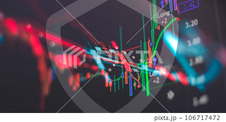 Trade, finance and stock market concept. Double exposure Trade, finance and stock market concept. Double exposure 106717472