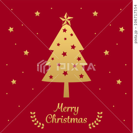 イラスト_クリスマスツリー_ゴールド 106717554