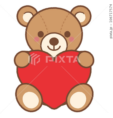 テディベア　ハート　赤　笑顔 106717574