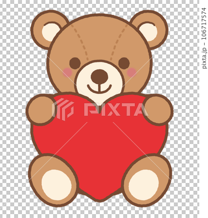 テディベア　ハート　赤　笑顔 106717574