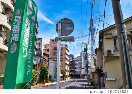 見番通りと東京スカイツリー(東京都墨田区) 見番通りと東京スカイツリー(東京都墨田区) 106718822