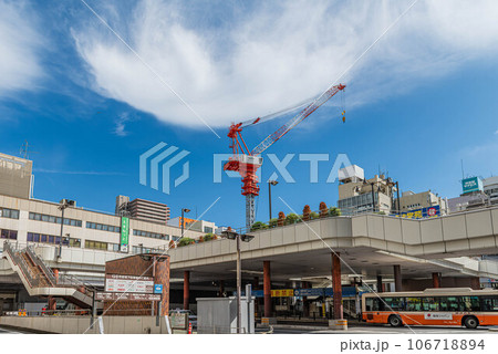 松戸駅西口バスロータリーと再開発風景 松戸駅西口バスロータリーと再開発風景 106718894