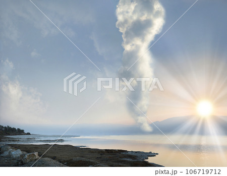 A pillar of cloud leads the Jewish people across the desert across the sea 106719712