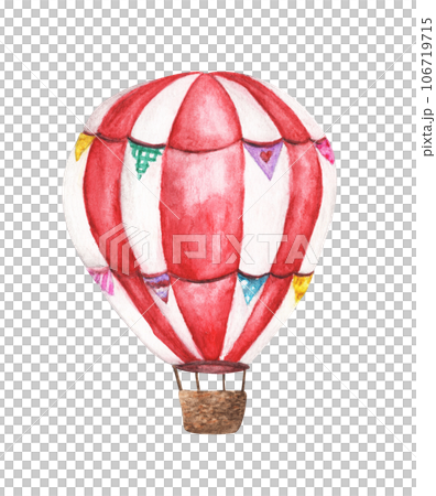 Watercolor painting of hot air balloon. 106719715