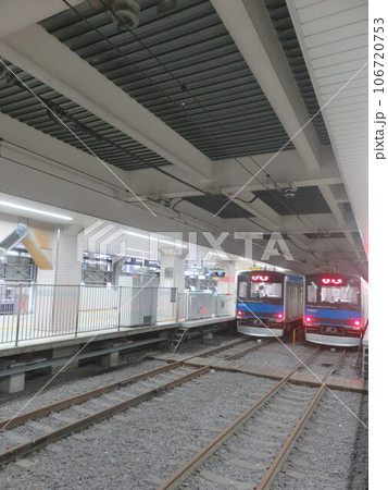 駅に停車中の電車 106720753