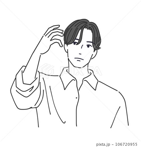 ヘアスタイルが気になる男性 106720955
