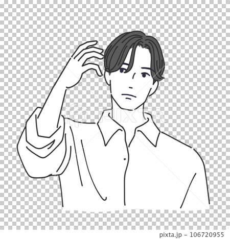 ヘアスタイルが気になる男性 106720955