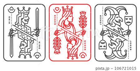 Playing cards with king, queen and joker 6518979 Stock Photo at Vecteezy