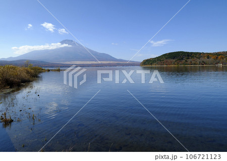 秋の山中湖と富士山 秋の山中湖と富士山 106721123