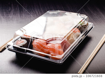 Sushi to go concept. Takeaway box 106721608