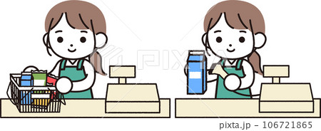 レジで働く人（女性） 106721865