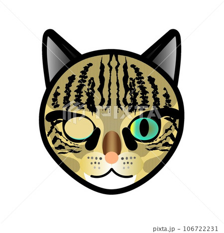 キジトラ猫の顔のイラストGIFアニメ用 キジトラ猫の顔のイラストGIFアニメ用 106722231