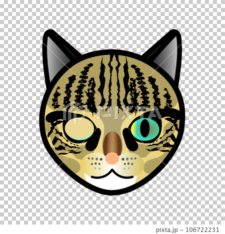 キジトラ猫の顔のイラストGIFアニメ用 キジトラ猫の顔のイラストGIFアニメ用 106722231