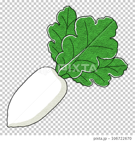野菜ダイコンのデフォルメデジタルイラスト 106722670