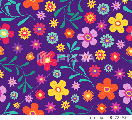 Seamless Pattern with Colorful Flowers for Blossom Background Concept Illustration Seamless Pattern with Colorful Flowers for Blossom Background Concept Illustration 106722936