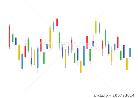 Stock market bar graph, candlestick chart, finance trade data, vector illustration. 106723014
