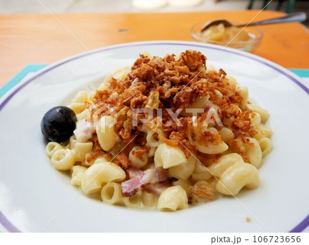 スイスの伝統料理　アルペンマカロニ　Älplermagronen 106723656