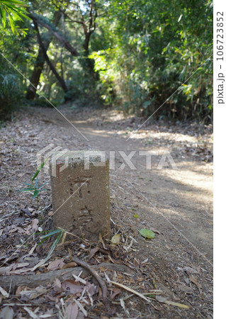 大丸山への道中で見た市境を示す境界石 106723852