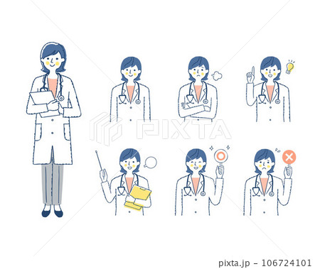 女性医療従事者の表情_i-1　バリエーションセット 106724101