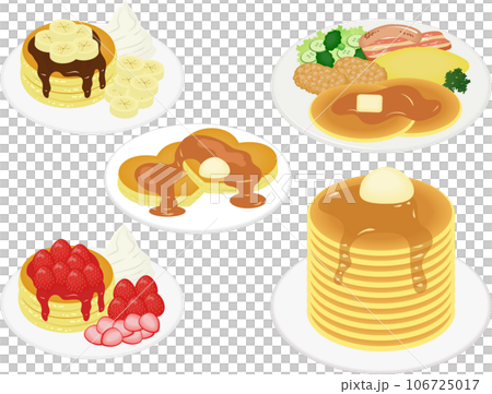 Illustration set of various pancakes 106725017