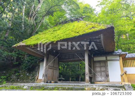 法然院 風情あふれる茅葺の山門(京都 哲学の道近く) 法然院 風情あふれる茅葺の山門(京都 哲学の道近く) 106725300