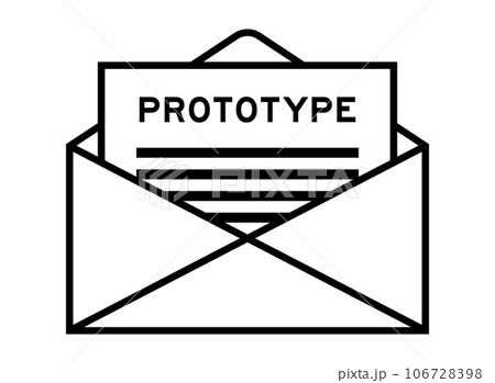 Envelope and letter sign with word prototype as the headline 106728398