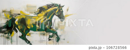 Horse on a white background drawing watercolor painting. Abstract animal art. Horse on a white background drawing watercolor painting. Abstract animal art. 106728566