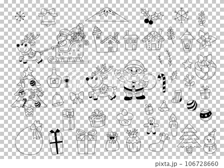 聖誕節線描插圖 106728660
