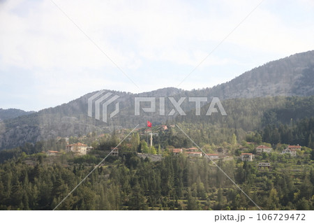 View of the old Turkish city in the Taurus mountains. 106729472