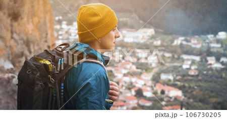 Man is travelling in the Mediterranean area. 106730205