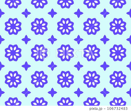 A Abstract blue and white tile ethnic background seamless pattern stock illustration A Abstract blue and white tile ethnic background seamless pattern stock illustration 106732483