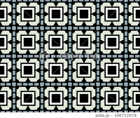 An Elegant black and white Seamless pattern, geometric square tile An Elegant black and white Seamless pattern, geometric square tile 106732658