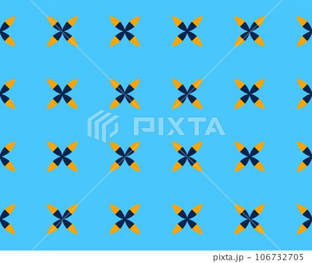 Seamless repeatable blue and orange colored abstract pattern background Perfect for fashion, textile design, cute themed fabric, on wallpaper 106732705
