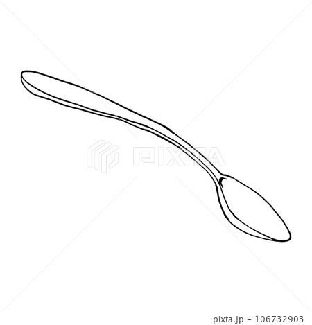 Vector spoon isolated on white background. Hand drawn illustration. Clip art. 106732903