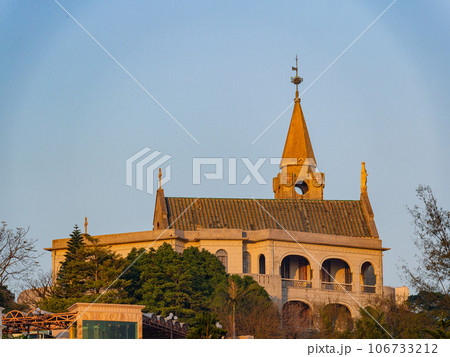 Sunset view of the Chapel of Our Lady of Penha 106733212