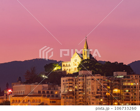Sunset view of the Chapel of Our Lady of Penha 106733260