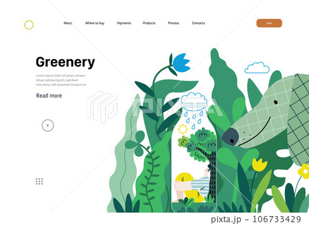 Greenery, ecology -modern flat vector concept illustration of a man in teh bottle, his ecosystem. Dog in a park. Metaphor of environmental sustainability and protection, closeness to nature Greenery, ecology -modern flat vector concept illustration of a man in teh bottle, his ecosystem. Dog in a park. Metaphor of environmental sustainability and protection, closeness to nature 106733429