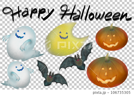 Halloween set Jack-o-lantern, bat, ghost Halloween set Jack-o-lantern, bat, ghost 106735305