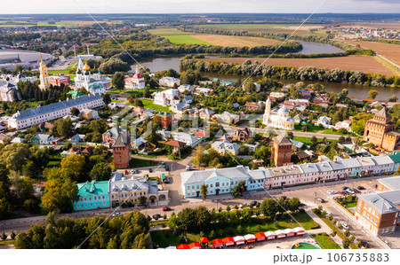 View from drone on Kolomna Kremlin in summer, Russia View from drone on Kolomna Kremlin in summer, Russia 106735883