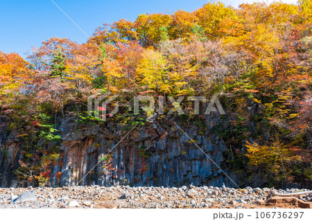 八幡平・松川渓谷の紅葉（松川玄武岩） 106736297