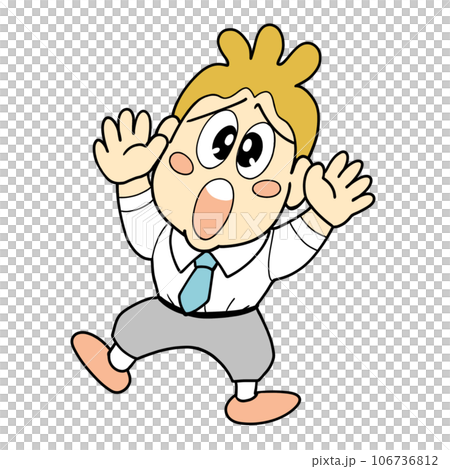 動きと表情のある会社員のイラスト 動きと表情のある会社員のイラスト 106736812