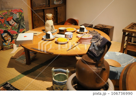 昭和の時代の食卓(ちゃぶ台) 昭和の時代の食卓(ちゃぶ台) 106736990