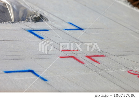 住宅の基礎工事 墨出し イメージ 住宅の基礎工事 墨出し イメージ 106737086